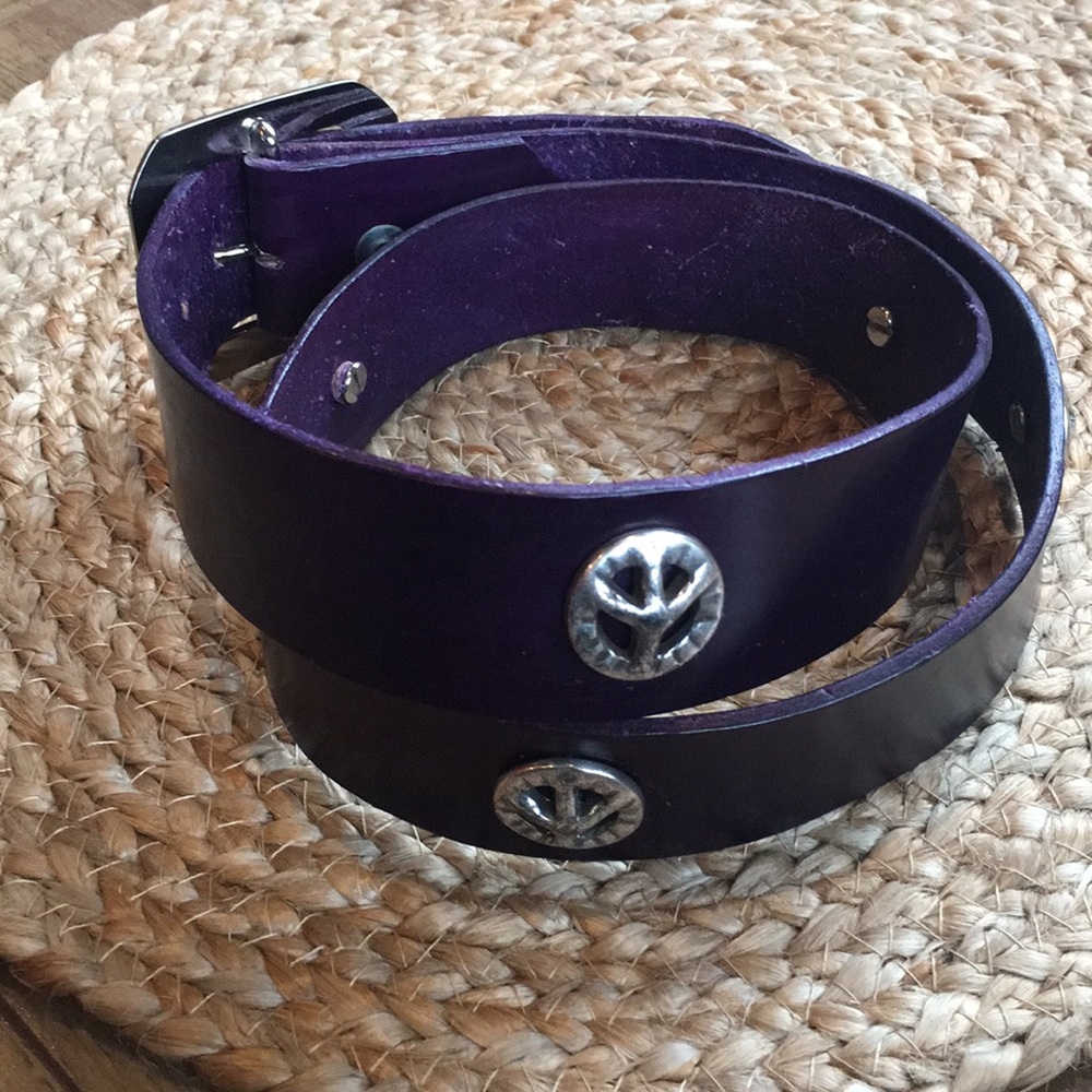 PEACE BELT • HANDMADE • PURPLE - Picture 4 of 8